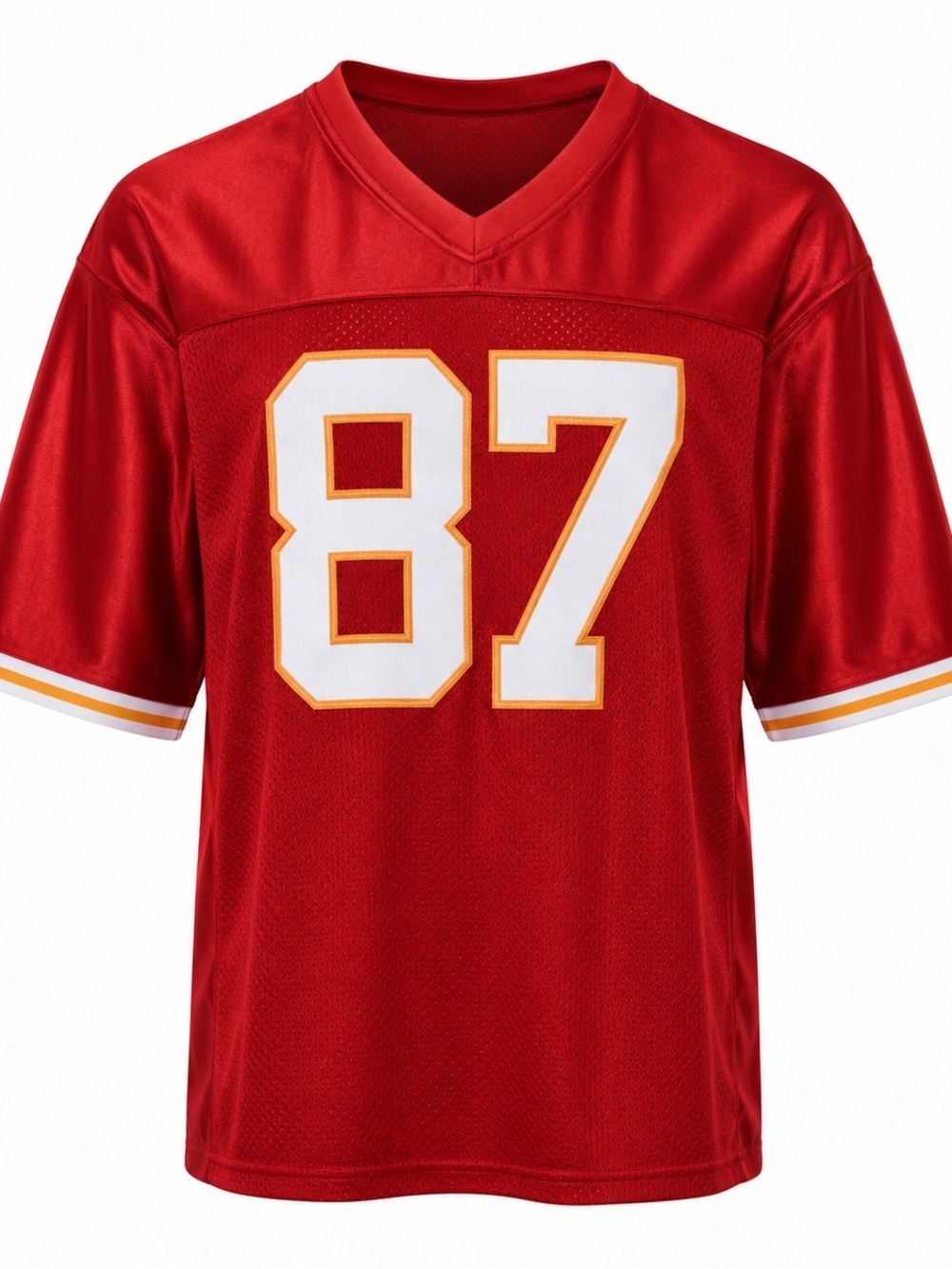 Red Men's 87 Jersey with Number Print